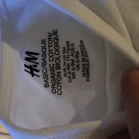 2 pieces H&M Long-sleeved bodysuits cotton White 6-9 months - Picture 2 of 2